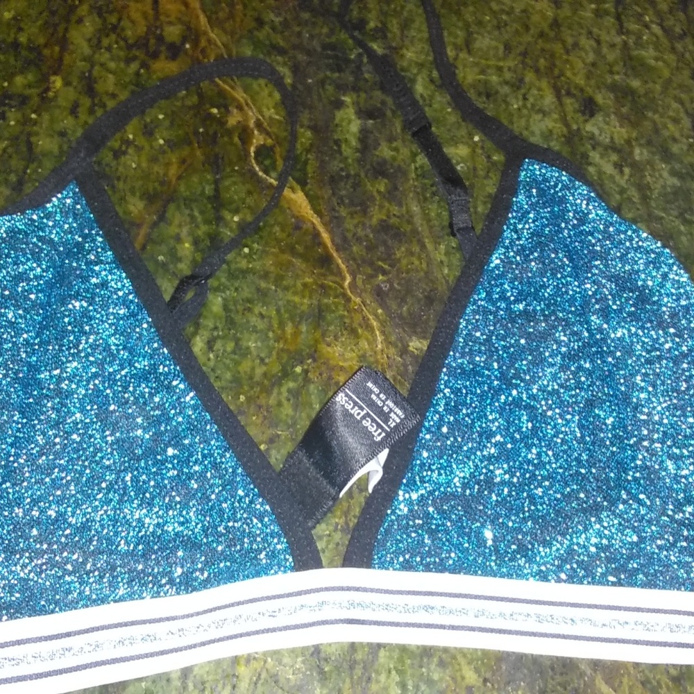 NWT Free Press Turquoise Metallic Lined Bra